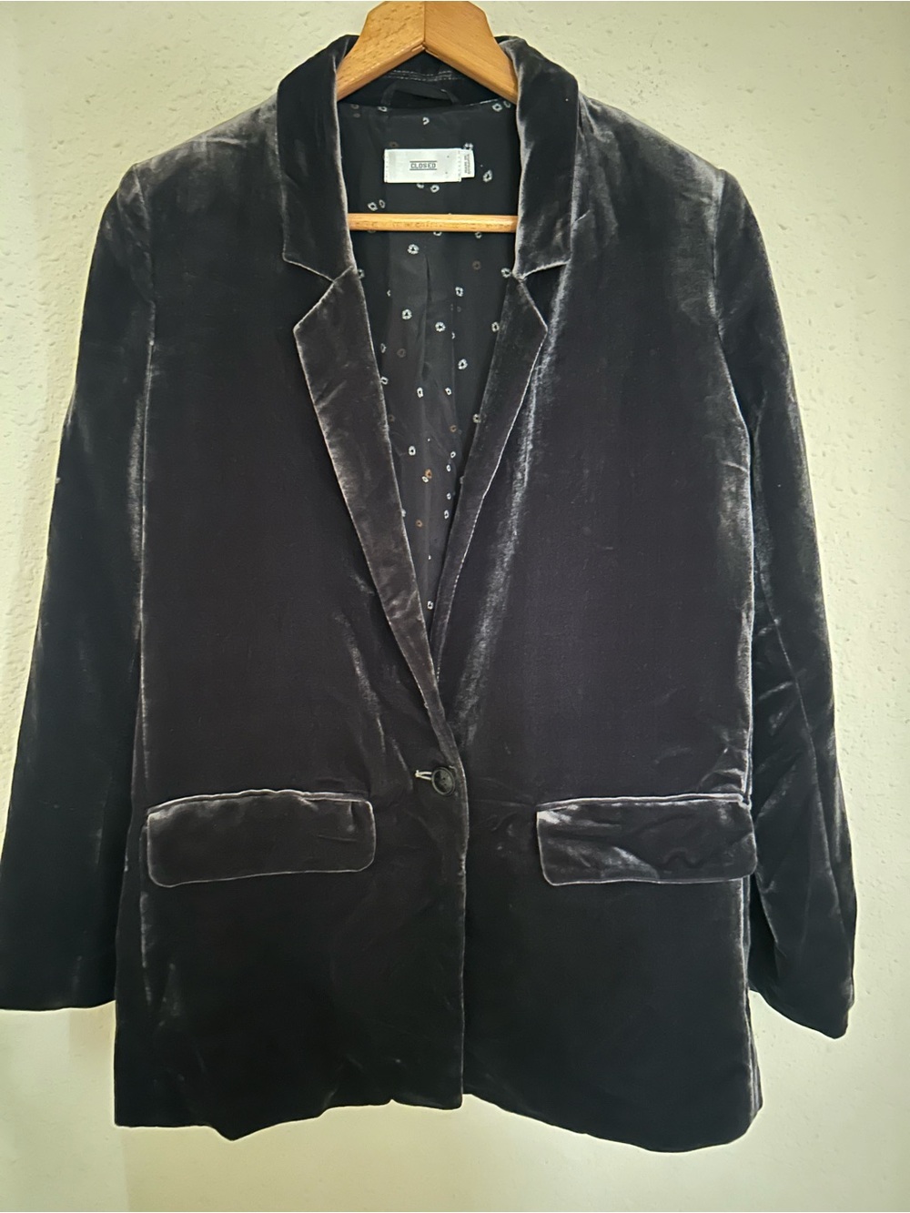 Velvet Blazer Jacket - Black - Closed